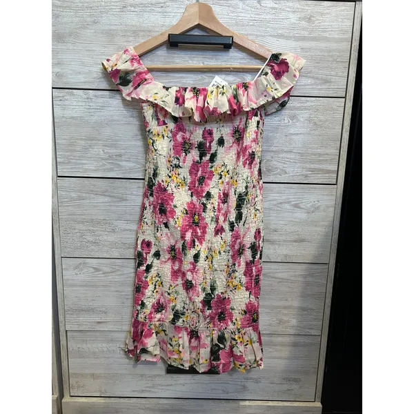 NWT Abercrombie & Fitch Pink Floral Smocked Off Shoulder Mini Dress - Image 2
