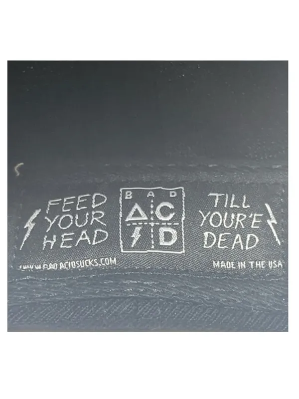 Deadstock: new UNIF x Bad Acid 𖤐 Peaceful Future Embroidered Snapback 𖤐 Black - Image 12