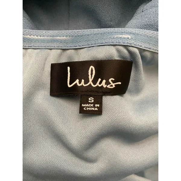 Lulus Mila Slate Blue‎ Ruffled Off-The-Shoulder Maxi Dress Size Small - Image 2