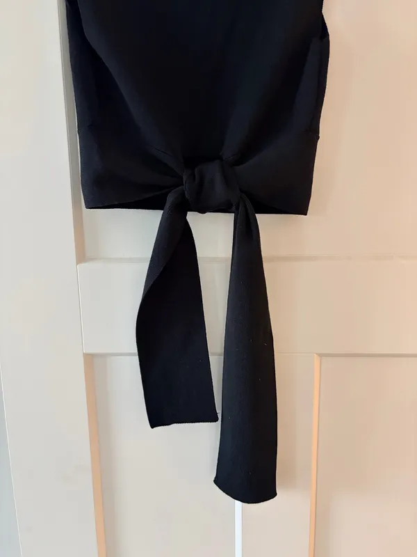 Wild Fable Sleek Black Tie-Back Crop Top - Image 3