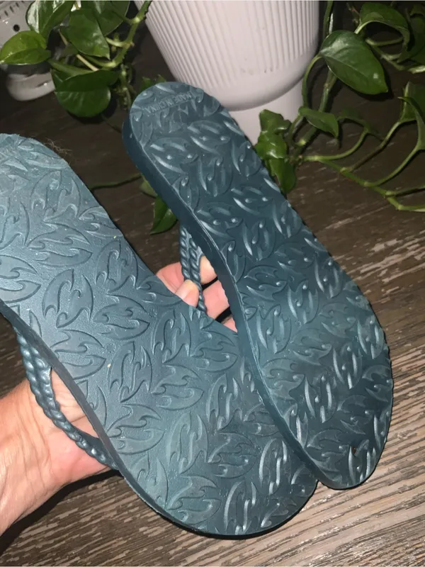 Billabong Women's Teal Braided Strap Thong Sandals Flip Flops 7 - Image 6