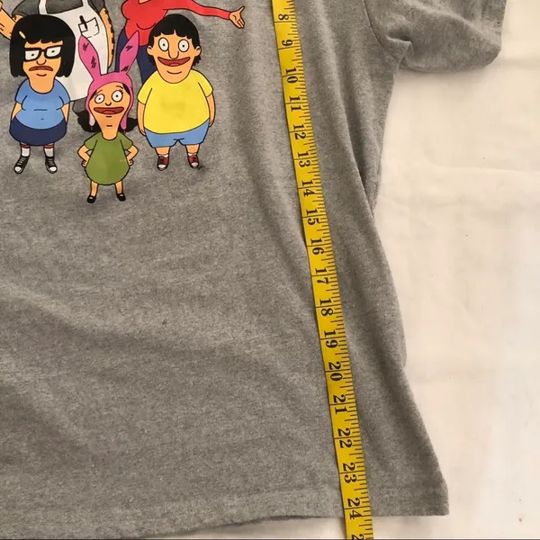 Grey Bob's Burgers family tee tshirt top-L Measurements in pics - Image 4