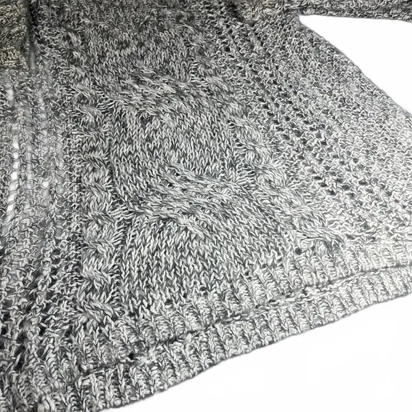 Free People Womans Small $95 Cable Knit Sweater Gray pegasus west end Pullover - Image 5