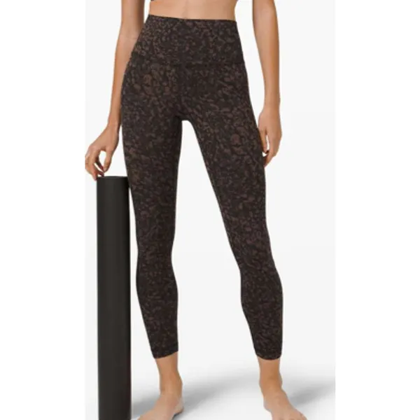 Lululemon Align Pants II 25" Wild Thing Camo Brown Earth Multi Yoga Size 4 - Image 10
