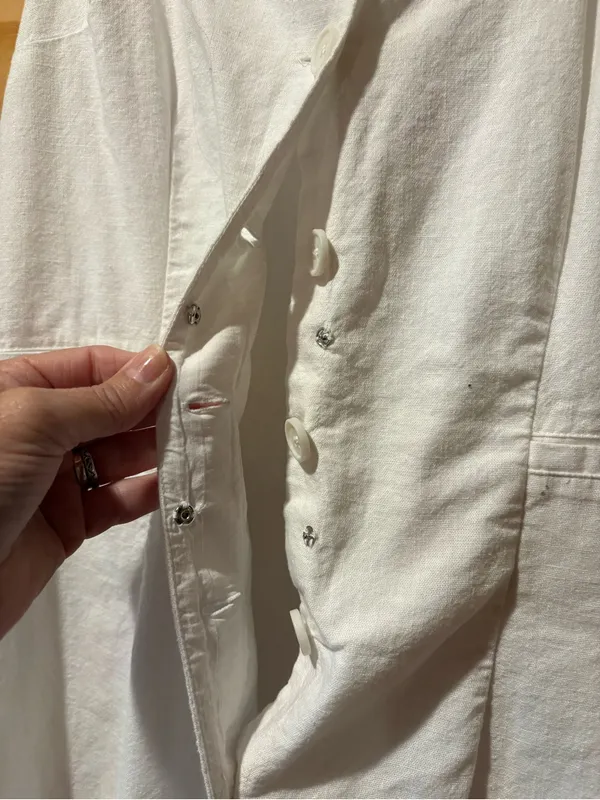 New Day Button-Front Square-Neck White Linen Blend Dress women’s XL - Image 4