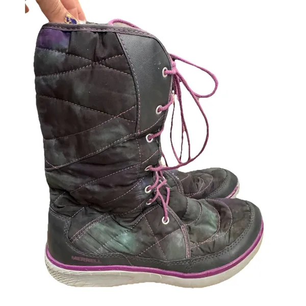 Merrell Pechora Women's 8 Winter Boots Dragonfly Insulated Lace Up Nylon Leather - Image 10