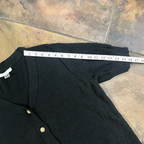 Christopher & Banks Women’s Knitted Black Cardigan Size Large - Image 6