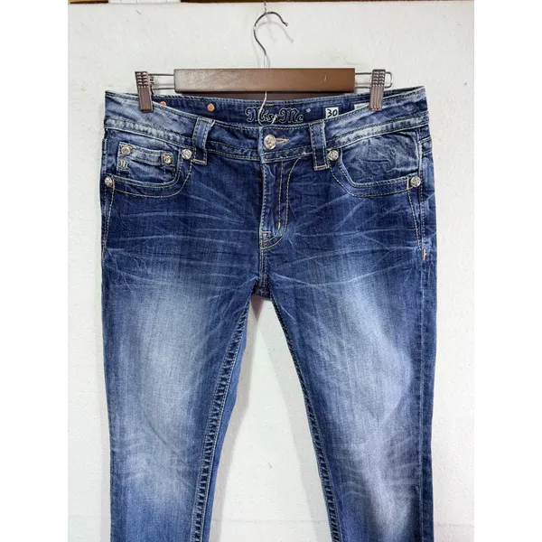 Miss Me Jeans Signature Ankle Skinny Women's 30 Blue JP5970AK Embellished Boho - Image 7