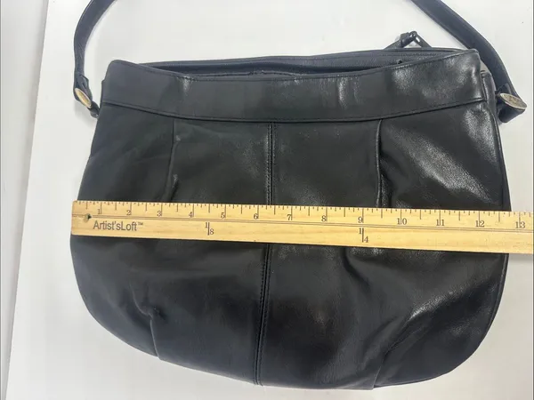 Classic Black Leather Crossbody Bag - Image 3