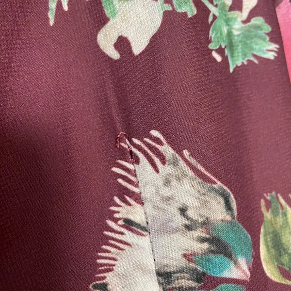 Lulus Win The Day Dress Burgundy Floral‎ Print Pleated Long Sleeve Mini V-Neck - Image 12