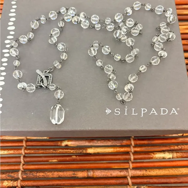 Silpada Silver and Clear Beaded Necklace - Image 2