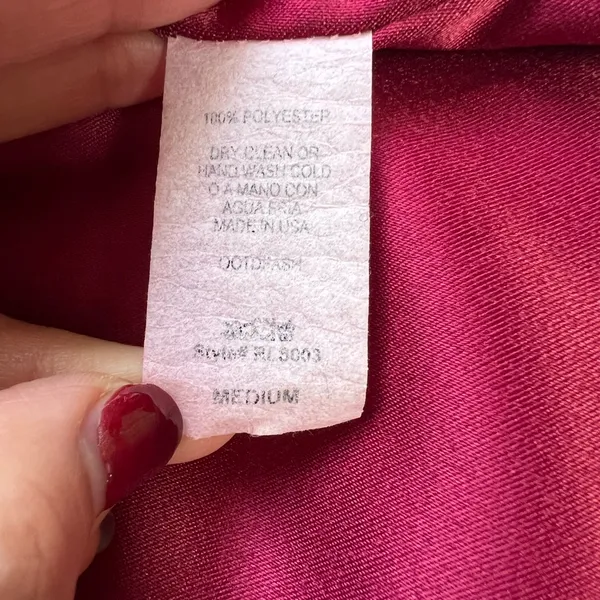OOTDFash Burgundy Satin Dress Size Medium‎ - Image 9