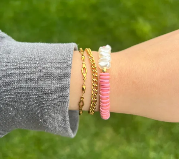 Handmade Light Pink Freshwater Pearl Bracelet - Image 2