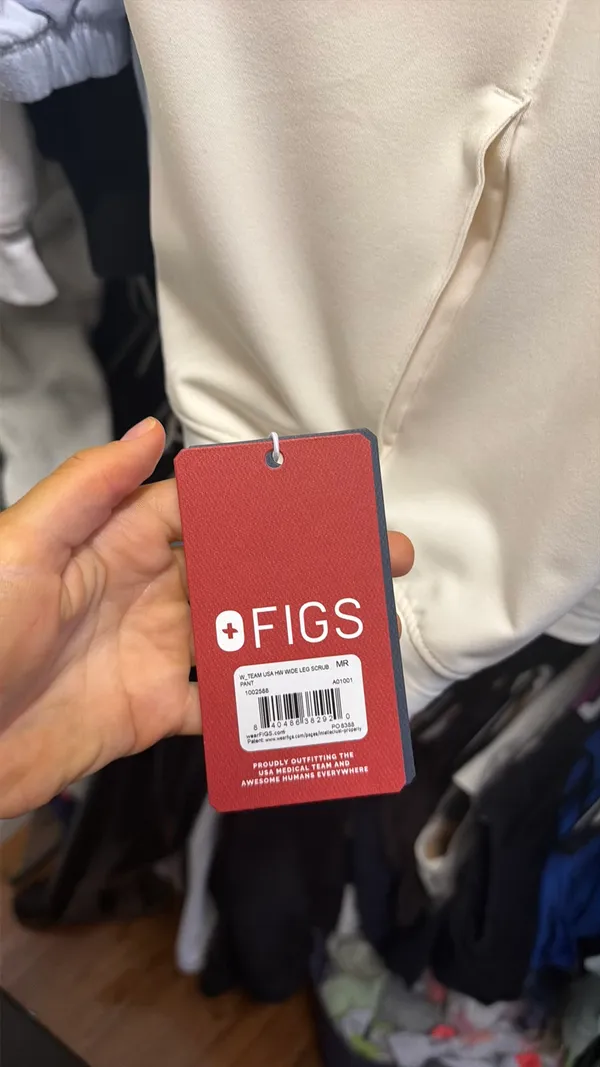 Figs High-Waisted Scrub Pants Off White M Limited Edition Olympics - Image 3