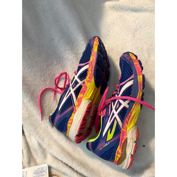 Asics Gel-Contend 3‎ Running Shoes Vibrant Blue Pink Yellow Sneakers Size 7.5 - Image 9