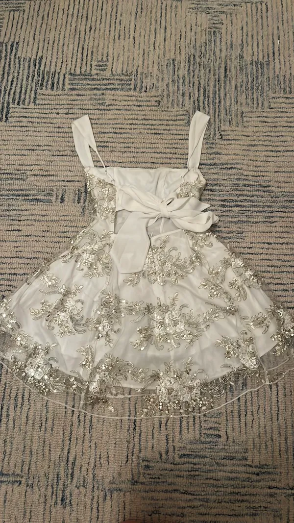 Lucy in the Sky Gold and White Sequin Mini Dress XS - Image 2