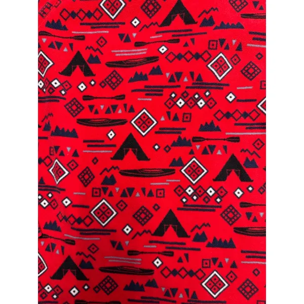Eddie Bauer Womens 2XL‎ Red Camping Print Quarter Zip Fleece Pullover Sweater - Image 5