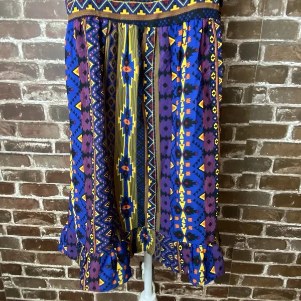 One Clothing Vintage Y2K Aztec Sleeveless Top 90s Color Sz Large - Image 3