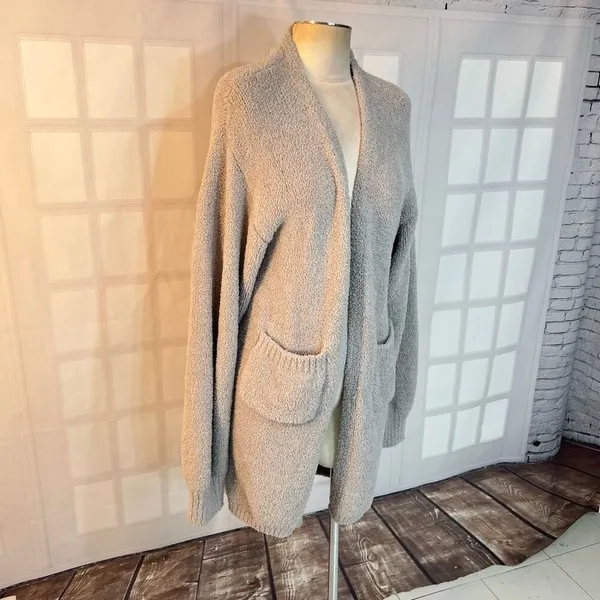 Maxxiii Collection Gray Long Knit Oversized Cardigan Sweater Size XL - Image 2