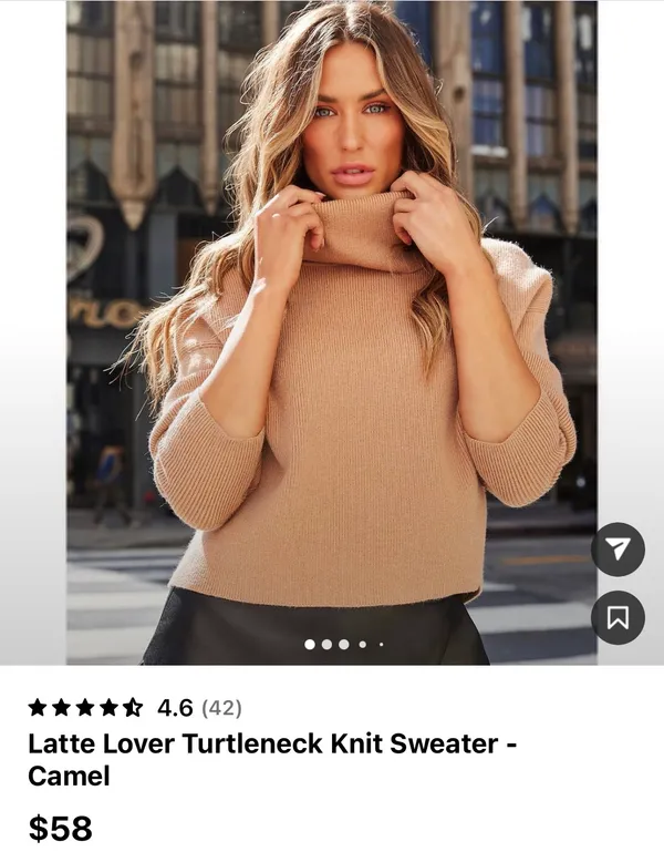VICI Dolls Latte Lover Knit Turtleneck Medium - Image 6