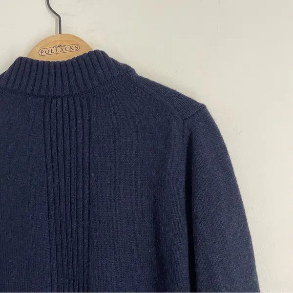 Boden Wool Alpaca Blend Open Front Cardigan Sweater Jacket Coatigan Navy size S - Image 6