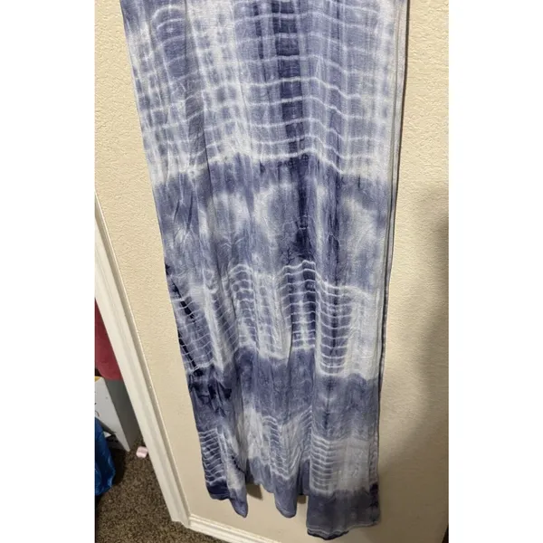 Ya‎ Los Angeles Maxi Dress Long Blue Tie Dye Spaghetti Strap Womens Small - Image 3