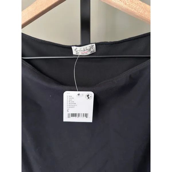 Free People Intimately Boat Neck Black Tank Bodysuit NWT Small - Image 2