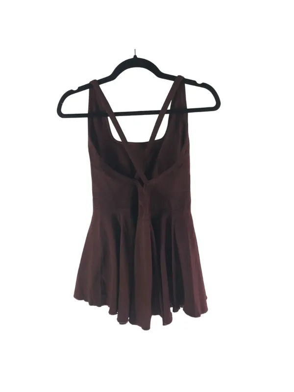 Halara OneForm Seamless Flow Crisscross 2-in-1 Dress Built in Shorts Brown XL - Image 4