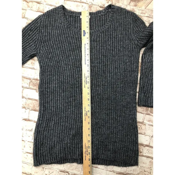 Garnet Hill Sweater Small S Gray GreyCrew Neck Cable Knit‎ Jumper - Image 6