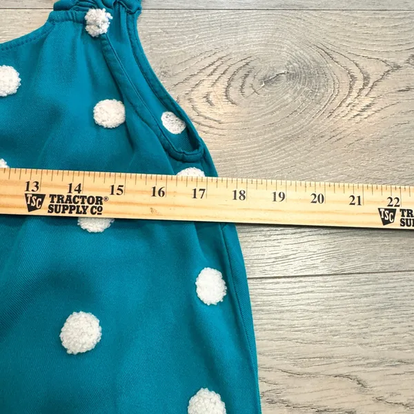 Blu Pepper Pom Pom Tank Top Sleeveless Casual Summer Teal Top Size Large‎ L - Image 7