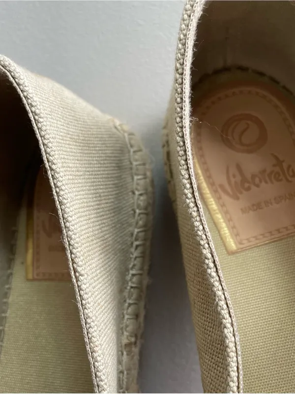 Casual Two-Tone Blue and Beige Espadrille Flats - Image 6