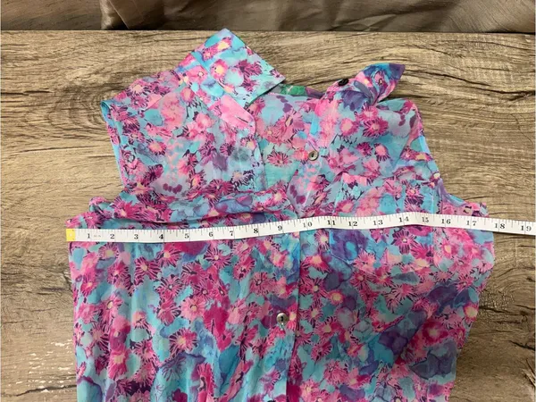 Gryphon Pink Blue‎ Green Floral Mini Dress size small - Image 7