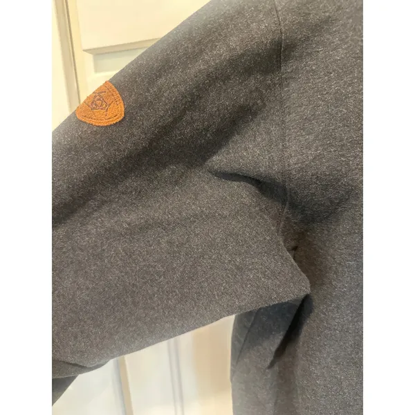 Ariat Re-AL Womens XL Charcoal elevated Henley Hoodie Faux Suede Trim Pullover - Image 7