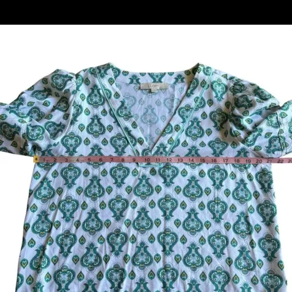 Loft floral medallion bell sleeve blouse size M - Image 10