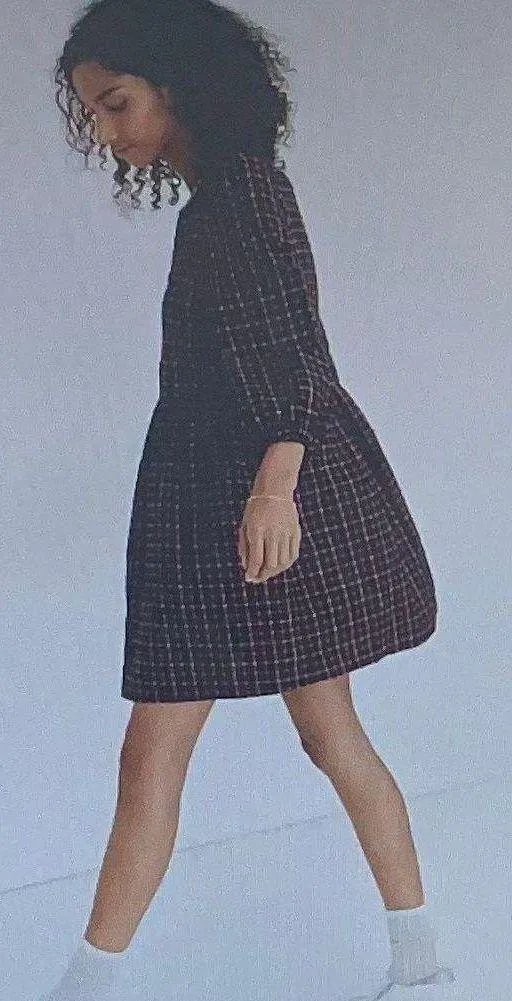 Madewell Plaid Flannel Pink Black Raglan Button Front Shirt Dress with Pockets, size 0 - Image 3