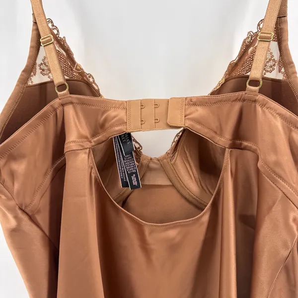 Victoria's‎ Secret XL Bronze Sequin Floral Underwire Slip Dress Gold Embroidery - Image 5