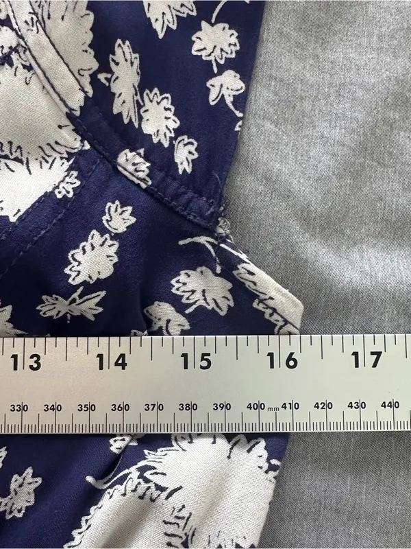 Maeve by Anthropologie Navy Blue White Floral Button Front Maxi Dress Size 4 - Image 6