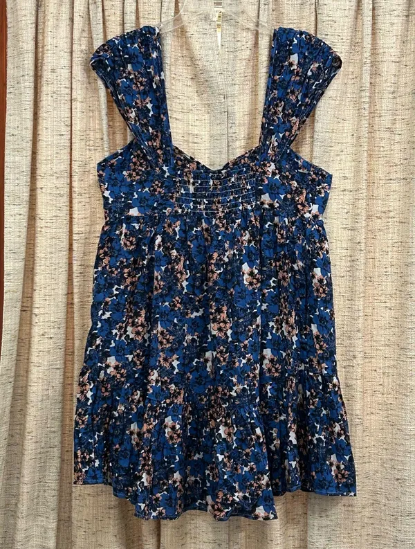 Free People Linen Blend Pattern Play Mini Dress - Image 10