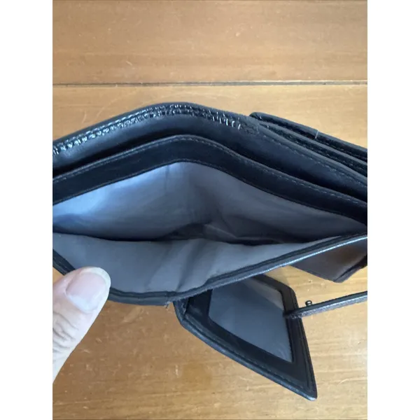 Coach Soho Pleated Black Signature Jacquard Leather Trim Trifold Wallet Y2K - Image 12