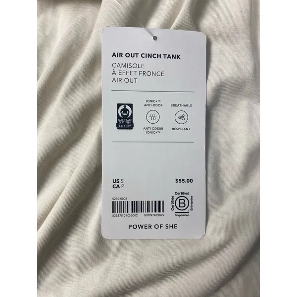 Athleta NWT Ivory Air Out Cinch Active‎ Tank Size S - Image 6