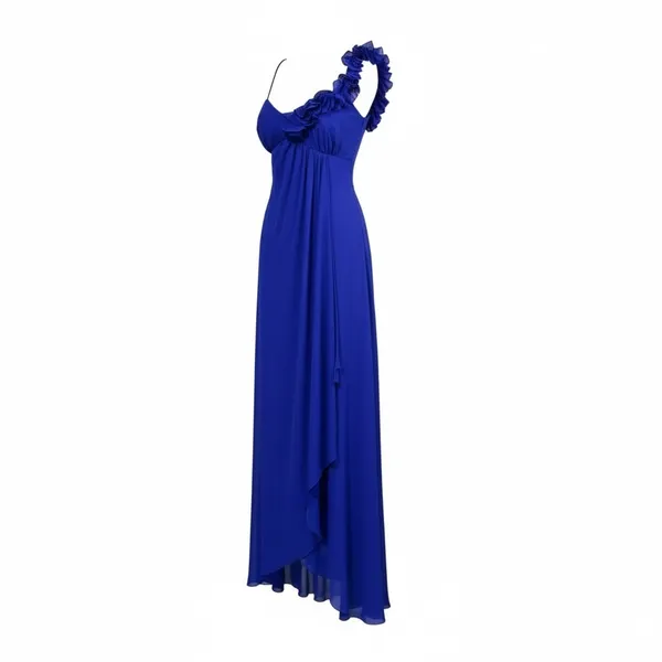 Adrianna‎ Papell Hailey One Shoulder Ruffle Chiffon Prom Gown Formal Women's 14 - Image 2