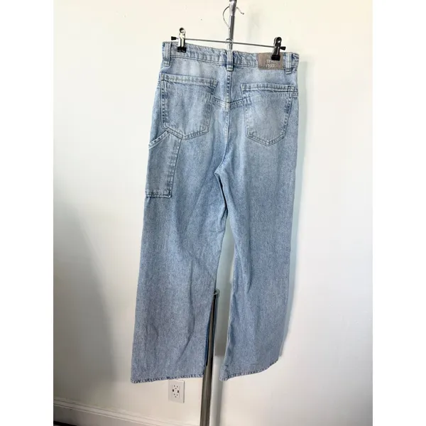 We The Free Free People Light Wash Wide Leg Carpenter Jeans Blue Size 26 - Image 3