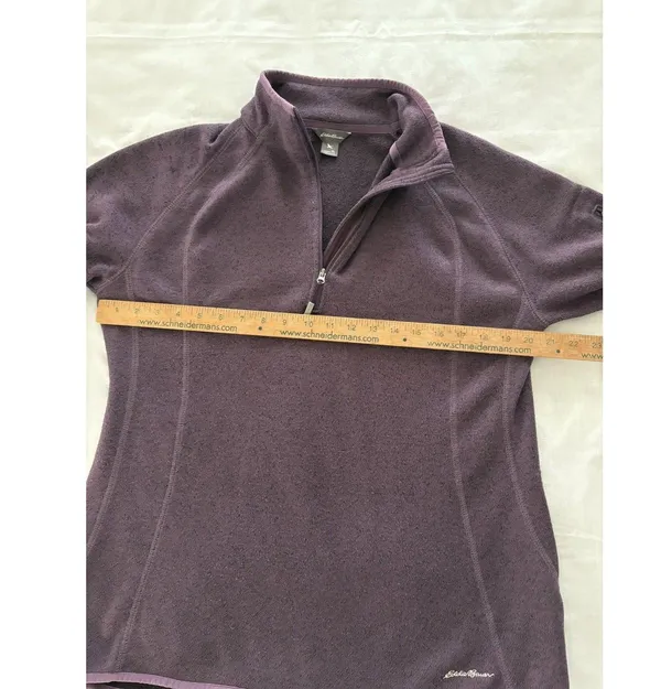 Eddie Bauer Dusty Purple Fleece 1/4 Zip Pullover Jacket Women’s Size XL - Image 10