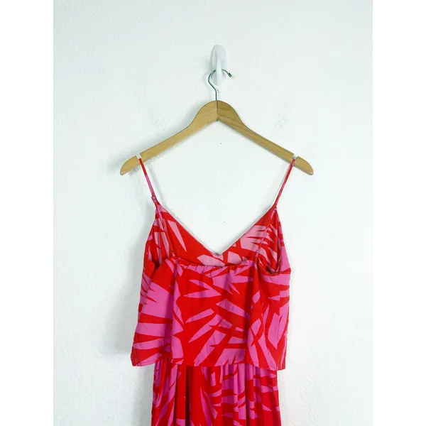 Vici Pink Red Tropical Print Maxi Dress Small Sleeveless Beach Vacation - Image 13