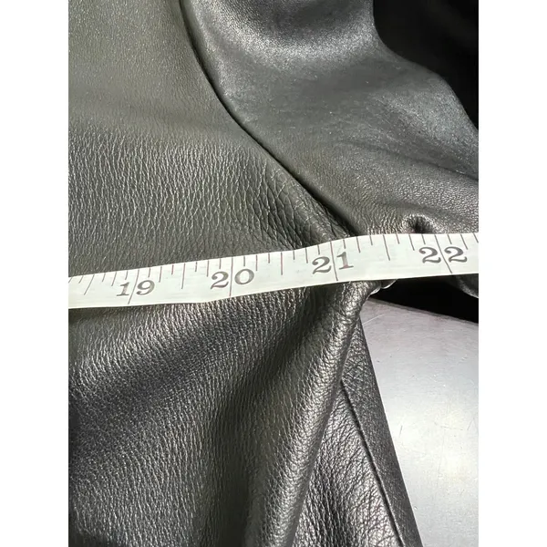 Peletaria Solsona Spain‎ Black Oversized Leather Jacket Western Style Size 42 - Image 7