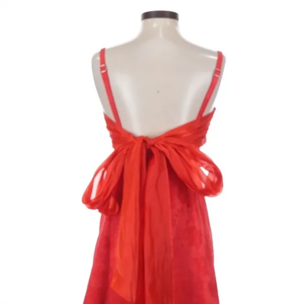 Lulus Major Perfection Red Jacquard Maxi Dress Bow Back Size XS Resort Vacation - Image 8