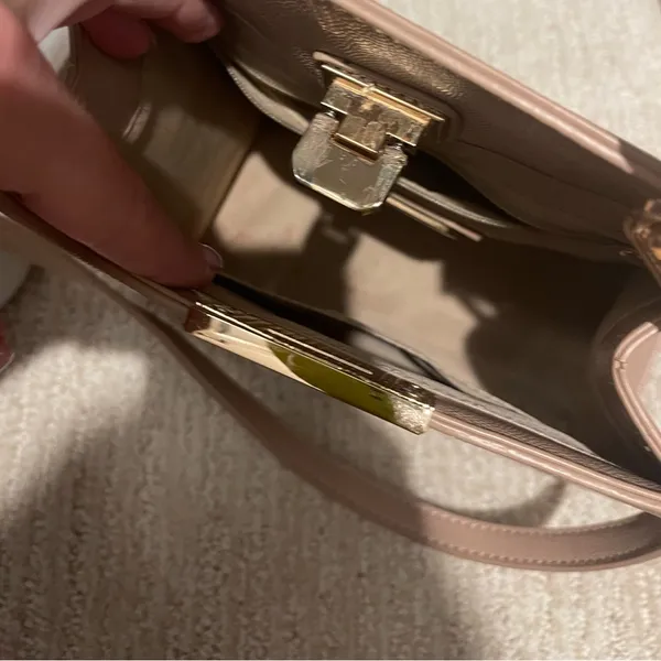 Beige Grain Pu Leather Crossbody Purse - Image 8