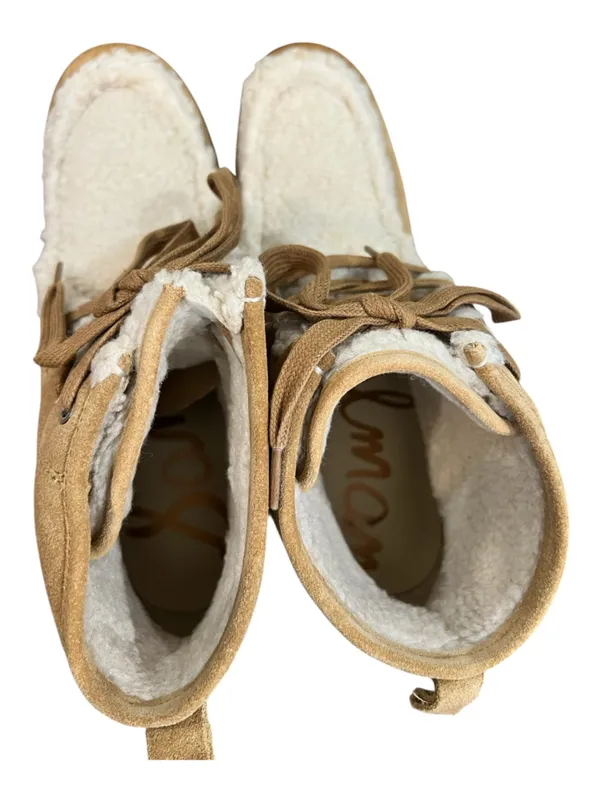 Sam Edelman Shaw Boots Women 9 Sandstone Suede Faux Fur Platform NIB $180 - Image 8