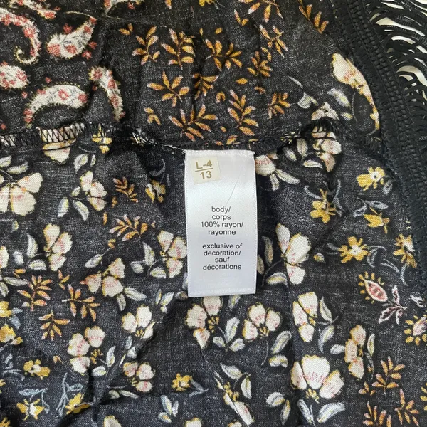 Maurices Black Multicolor Paisley Floral Print Fringe Hem Kimono - Image 11