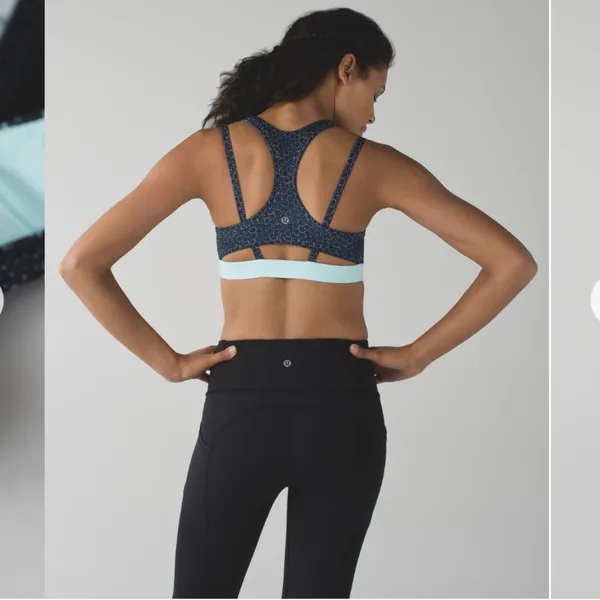 Lululemon Size 4 Turquoise Blue Splendour Racerback Sports Bra - Image 6
